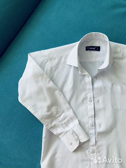 Рубашка белая школа классика132 рост