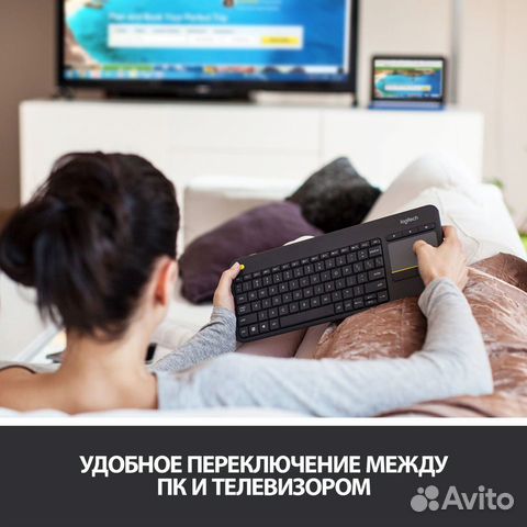 Беспроводная клавиатура Logitech K400 c тачпадом