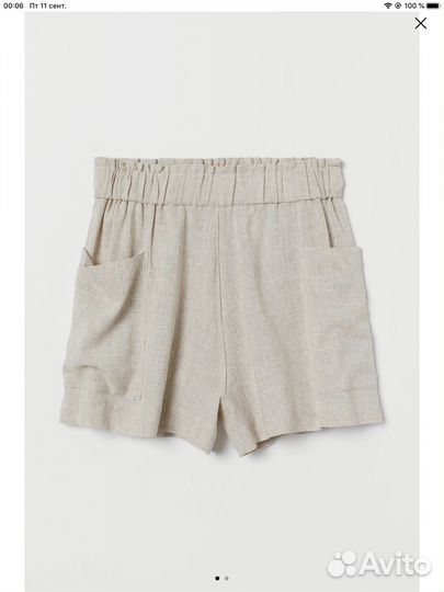 Новые льняные шорты hm L
