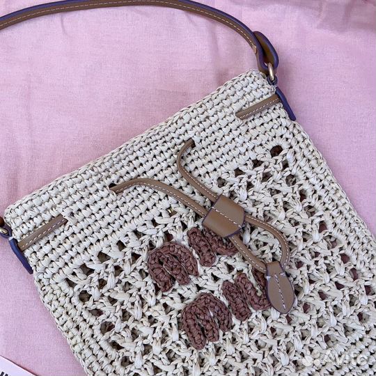 Сумка Miu Mi*u Woven fabric mini-bag