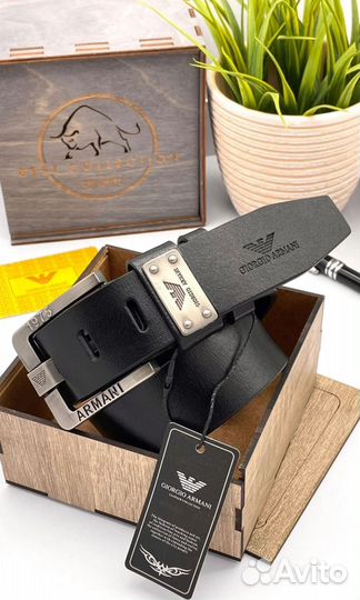 Мужской кожаный ремень Giorgio Armani