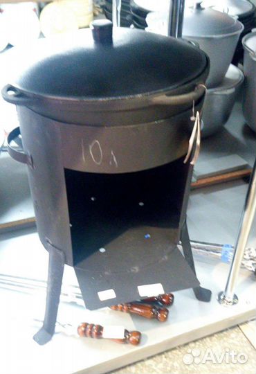 Печь с трубой на 12 лит, казан, шумовка