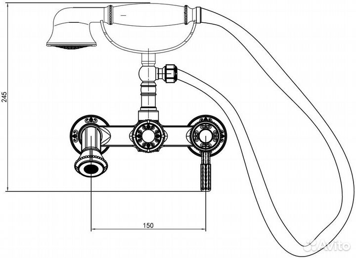 Смеситель для ванны Milacio Vitoria