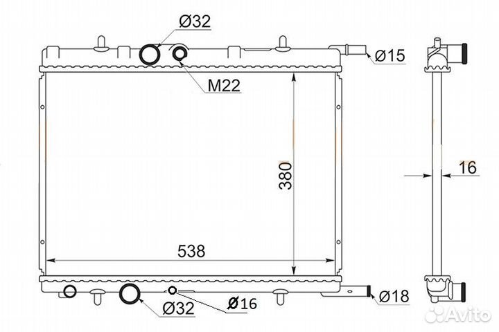 Радиатор Peugeot 206 307 Partner Citroen C4 Xsara