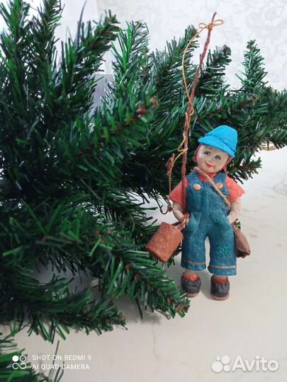 Игрушка из ваты на ёлку ручной работы