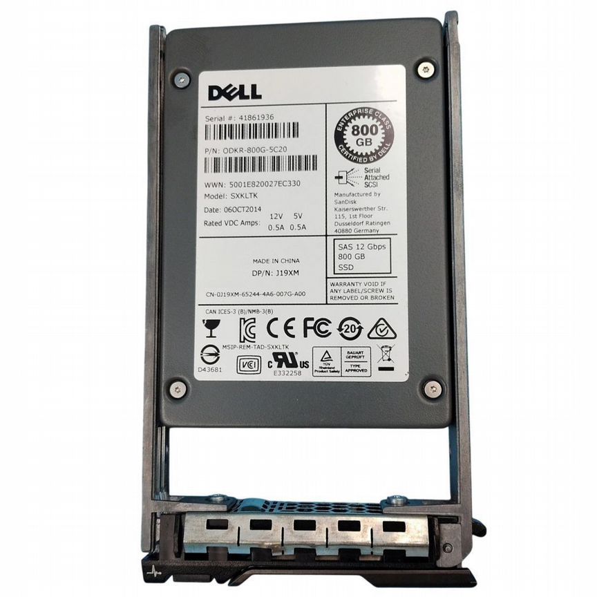 [J19XM] Жесткий Диск Dell 800gb Sas 2,5" Ssd J19xm