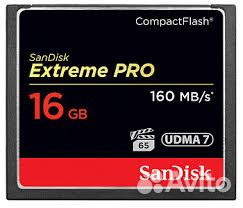 Карта Sandisk CF 16G extremеpro 1067x 160 mb/s 4K