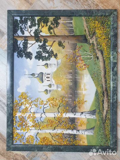 Картина из натуральных уральских камней 43х33