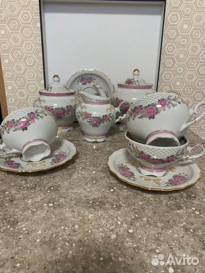 Чайный сервиз Ликино Дулево Чайная роза Агат
