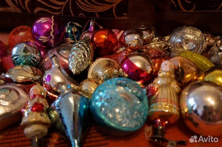 Советские елочные игрушки стеклянные 45 штук