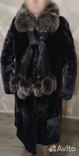 Шуба мутоновая 48 50 длинная