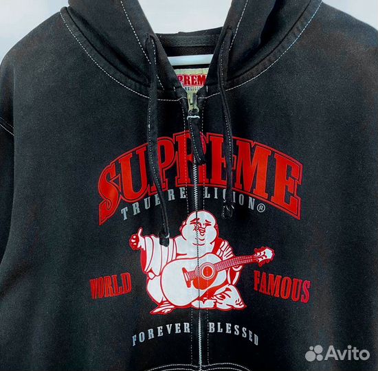 Зип-Худи Supreme x True Religion Черная