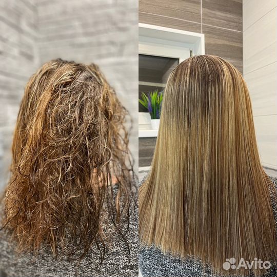 Кератиновое выпрямление волос