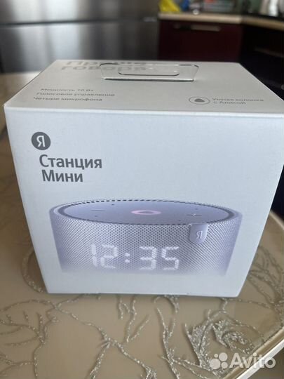 Яндекс станция мини с часами новая