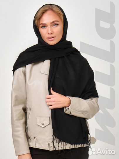 Черный платок из хлопка женский