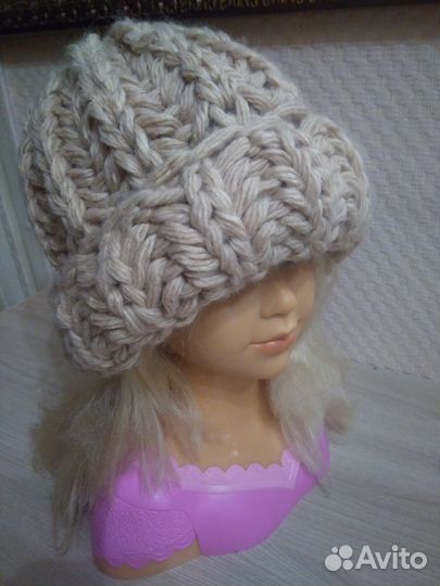 Шапка вязанная, крупной вязки(зима)