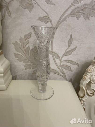 Ваза для цветов хрустальная Чехия