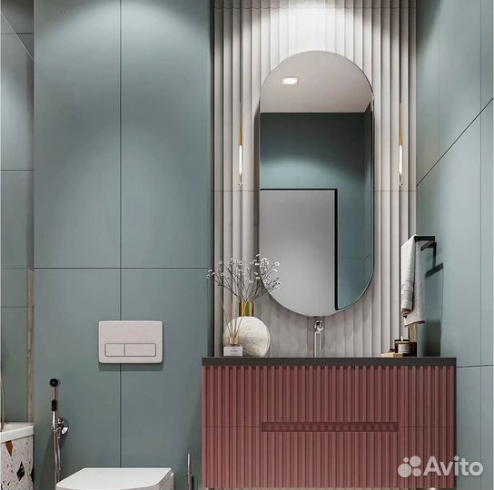 Зеркало Капсула овальной формы в раме из мдф 110*5