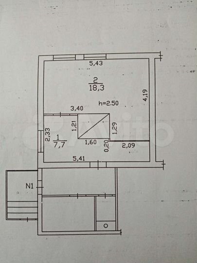 Дом 36 м² на участке 5 сот.