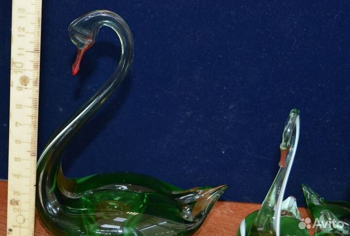 Стеклянные лебеди (6 шт).отличное состояние