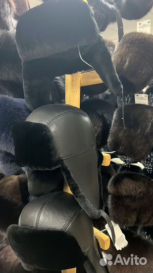 Шапка мужская мех, кожа от производителя