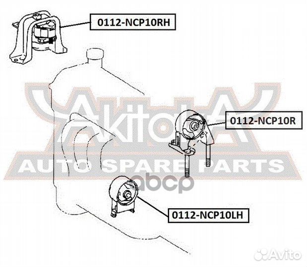 Подушка двигателя прав toyota/ yaris NCP1#