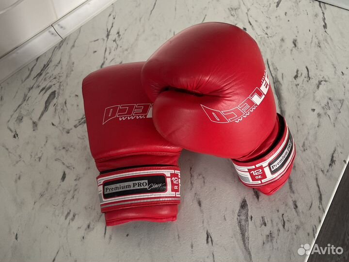 Боксерские перчатки 12 oz. Leco, натуральная кожа