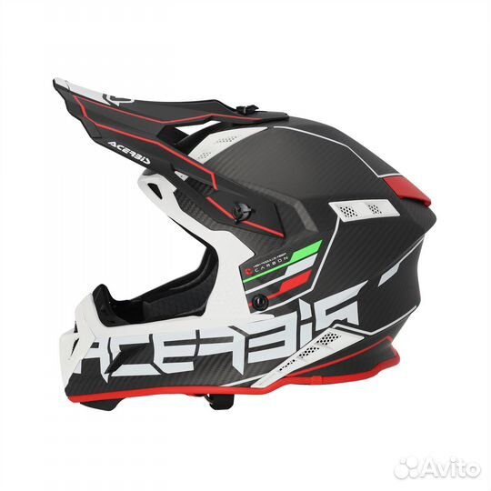 Красно-Чёрный Шлем Acerbis Steel Carbon 2024