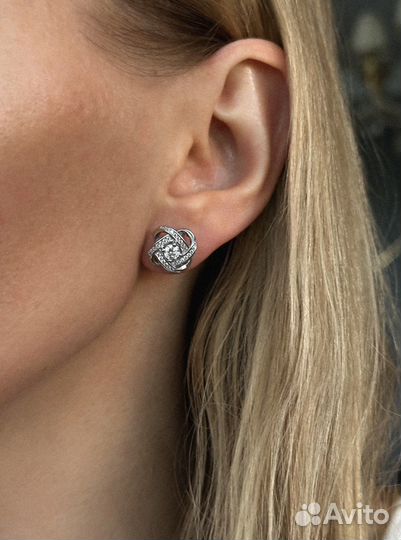 Серьги с бриллиантами (муассанитами)