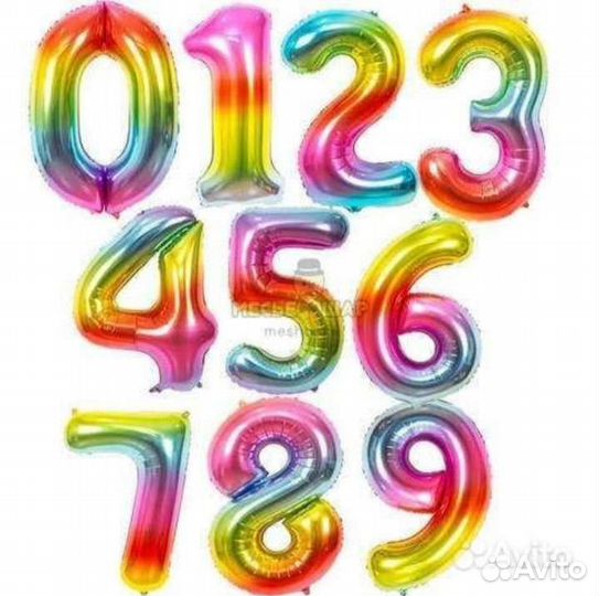 Воздушный шар цифра с гелием