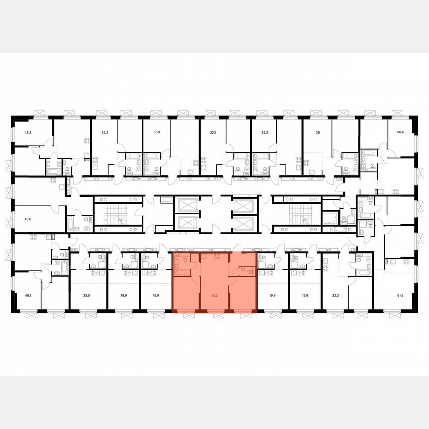 2-к. квартира, 52,2 м², 16/24 эт.