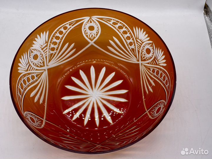 Ваза для фруктов, цветное стекло, СССР