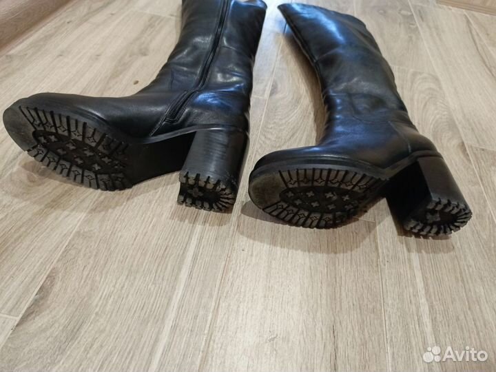 Сапоги ботфорты натуральная кожа еврозима
