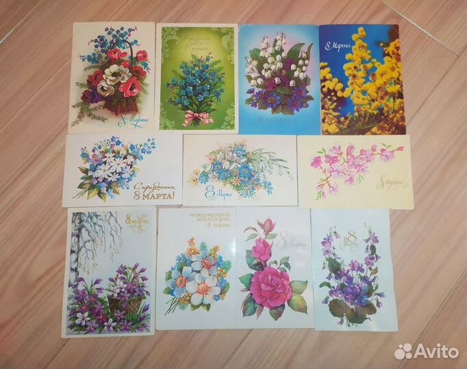 Открытки с 8 Марта (цветы) СССР