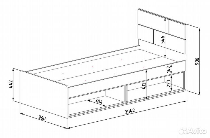 Детская Кровать 200х90 Модерн (правая/левая)