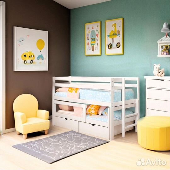 Детская кровать из цельного массива березы