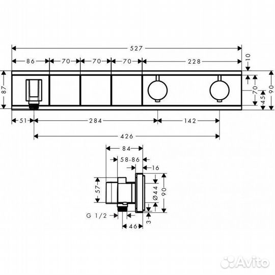 Термостат для душа Hansgrohe RainSelect 15356000