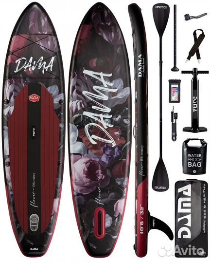 Надувная SUP-доска dama Black Flower STD 10'6