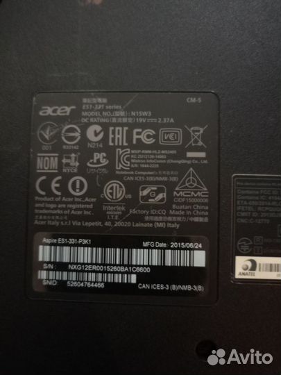 Ноутбук acer aspire ES1 303