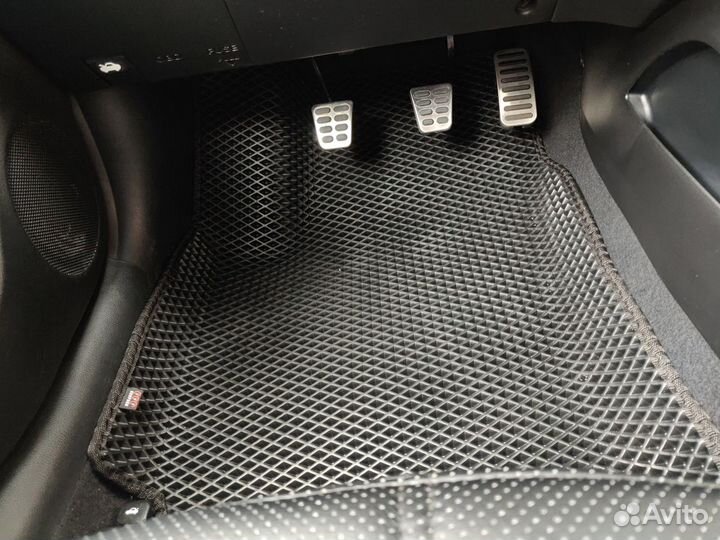 Коврики Ева Эва EVA Рено Логан 2 с бортами черные