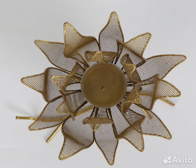 Подсвечник настольный металл темно-золотой Glasar