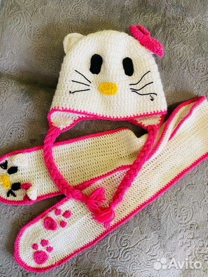 Комплект шапка и шарф для девочки