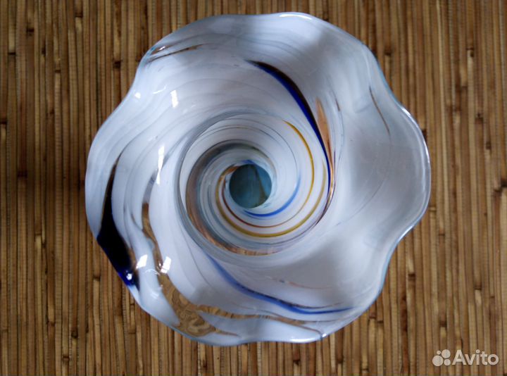 Ваза цветное гутное стекло, СССР