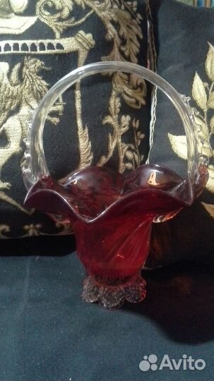 Конфетницы-корзинки винтаж 70е годы стекло