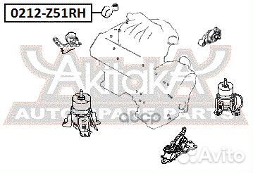 Подушка двигателя прав 0212Z51RH asva