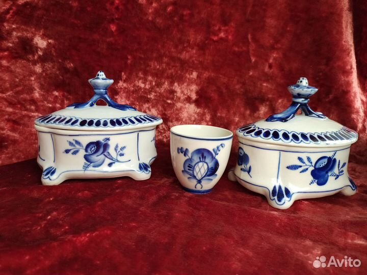 Шкатулка фарфоровая Гжель Посуда СССР