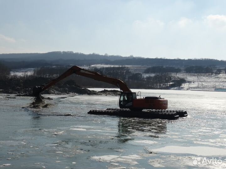Аренда экскаватора плавающего (болотоход)