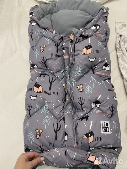 Зимний конверт в коляску leokid