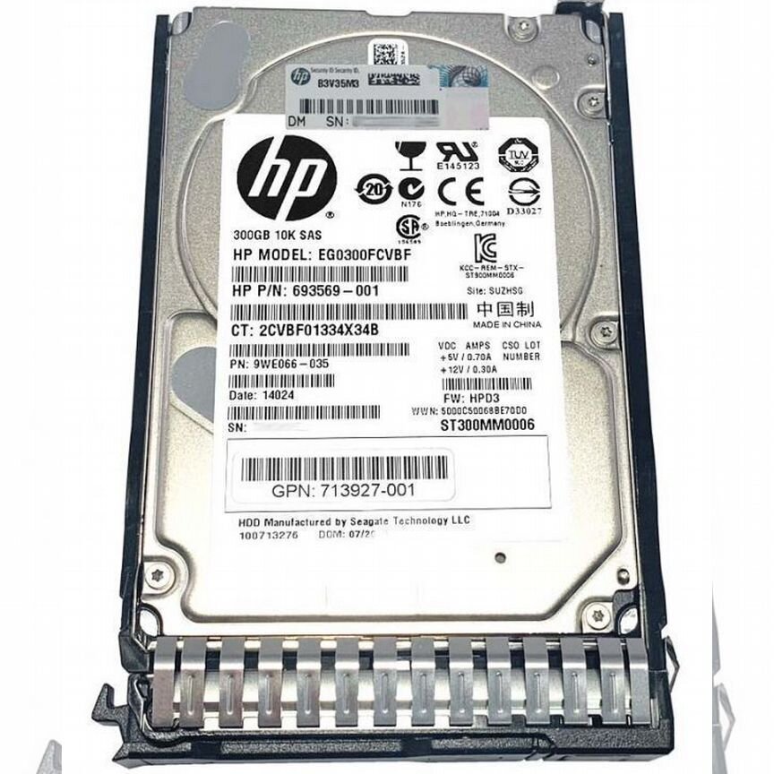 [713963-001] Жесткий Диск Hp 300gb 10000 2.5" Sas 713963-001