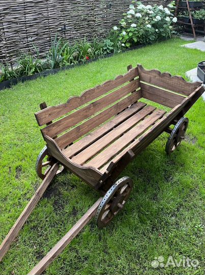 Телега большая деревянная для сада